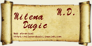 Milena Dugić vizit kartica